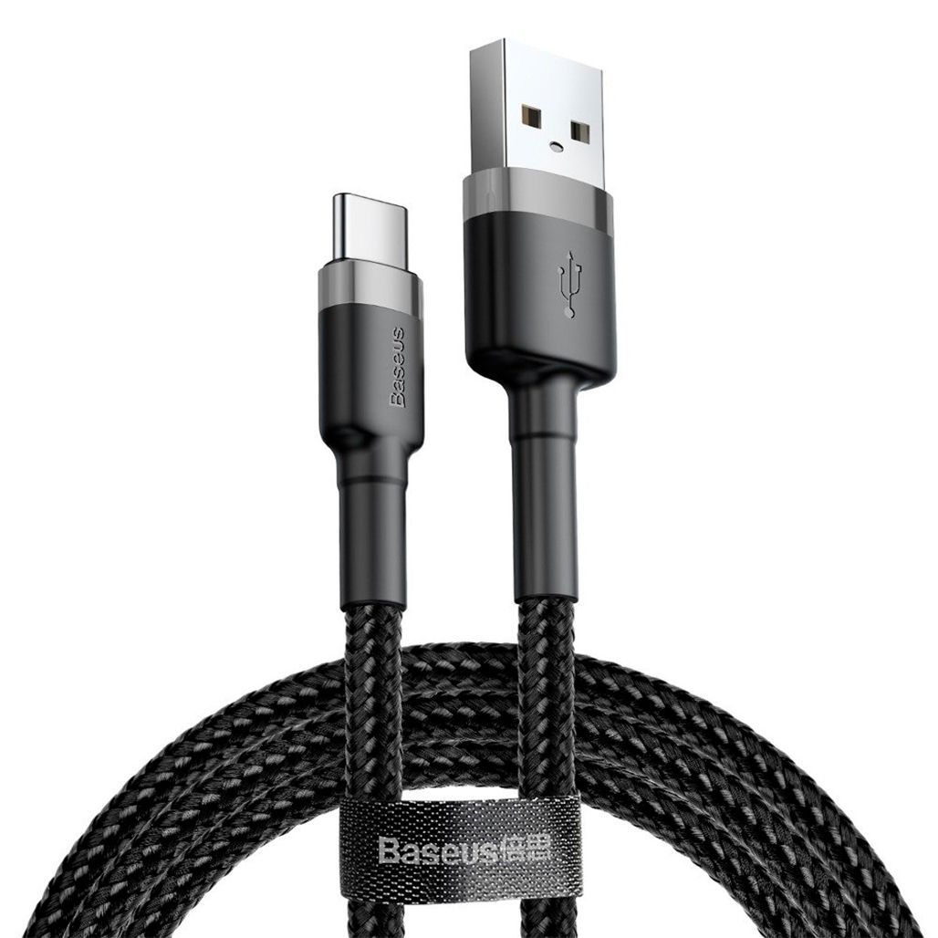 

Кабель Baseus Cafule USB to USB-C 2A 1m (CATKLF-BG1) Black