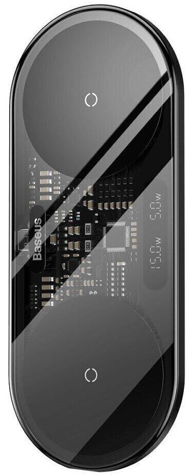 Бездротовий зарядний пристрій Baseus Digital LED Display 2in1 Wireless Charger 20W (WXSX010101) Black