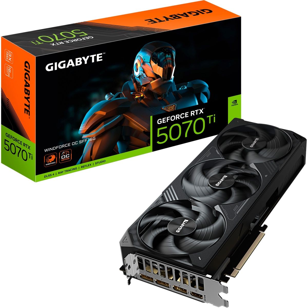 

Видеокарта Gigabyte GeForce RTX 5070 Ti WINDFORCE SFF OC 16G (GV-N507TWF3OC-16GD) UA