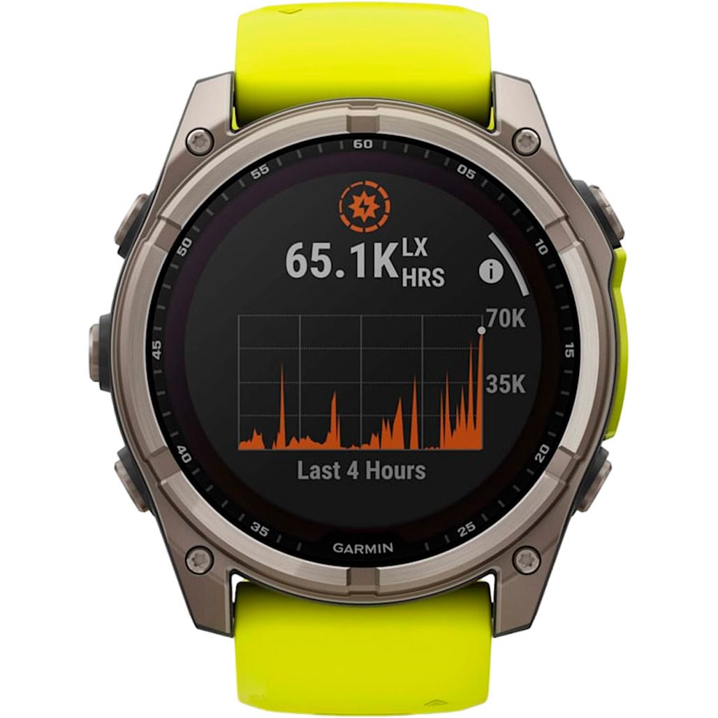 Смарт-годинник Garmin Fenix 8 Solar Sapphire 51mm Titanium with Amp Yellow/Graphite Silicone Band (010-02907-20)