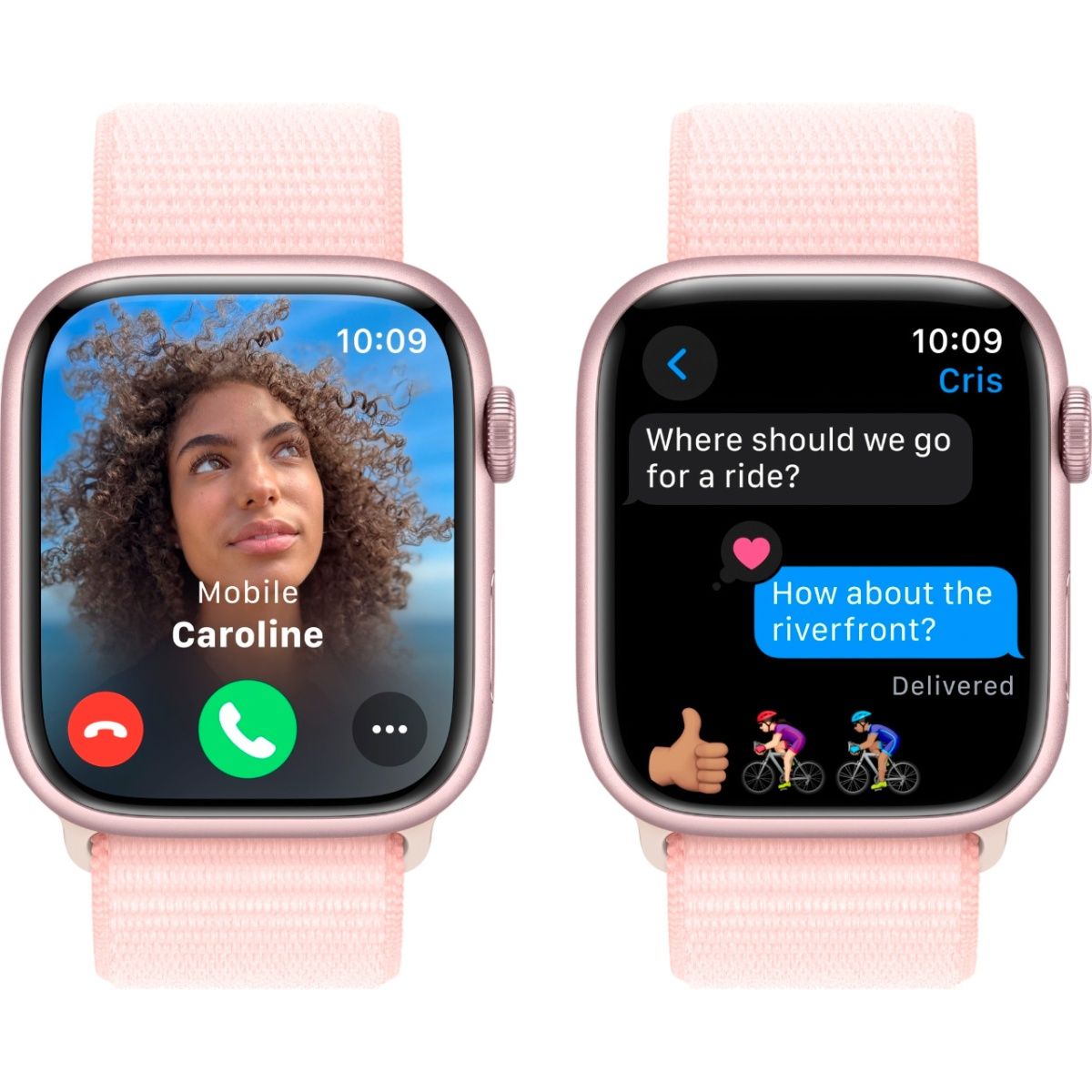 Смарт-годинник Apple Watch Series 9 45mm Pink Aluminum Case with Light Pink Sport Loop (MR9J3)
