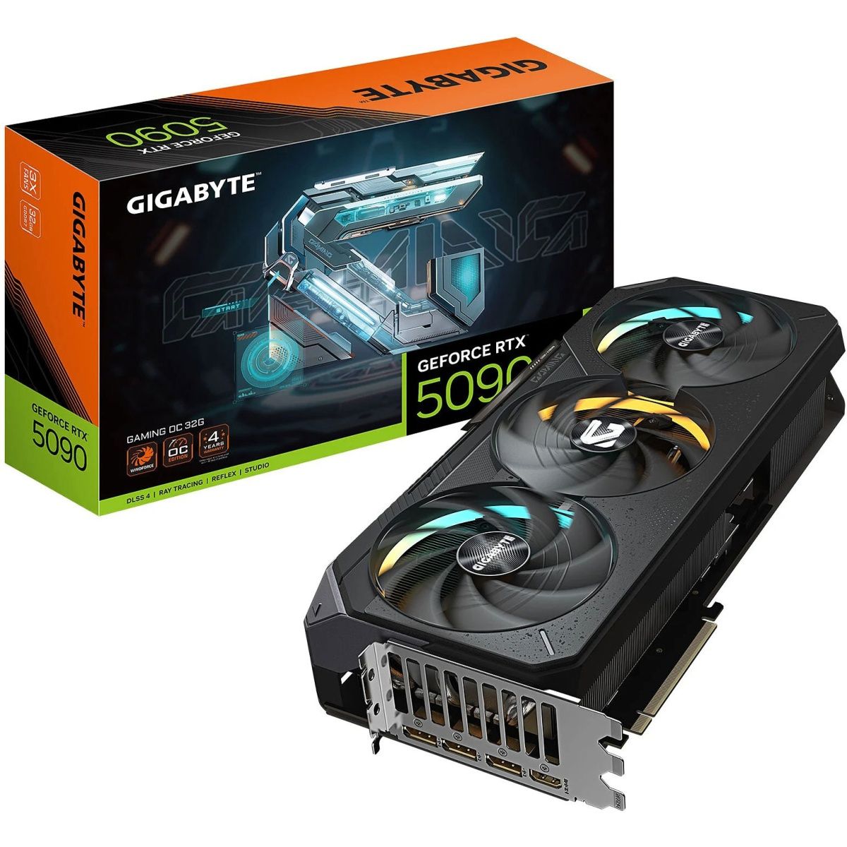 

Видеокарта Gigabyte GeForce RTX 5090 Gaming OC 32GB (GV-N5090GAMING OC-32GD) EU