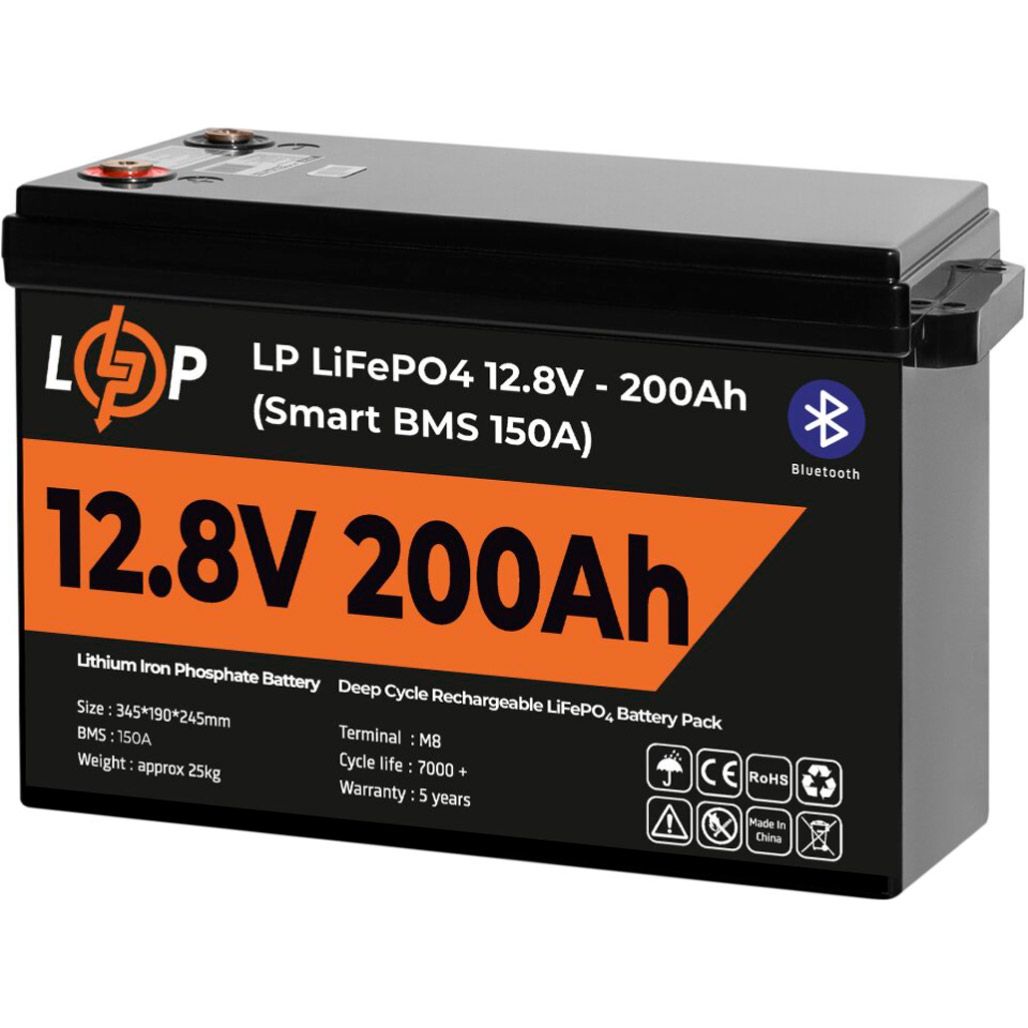

Акумулятор для ДБЖ LogicPower LiFePO4 12V - 200 Ah Smart BMS (20198)