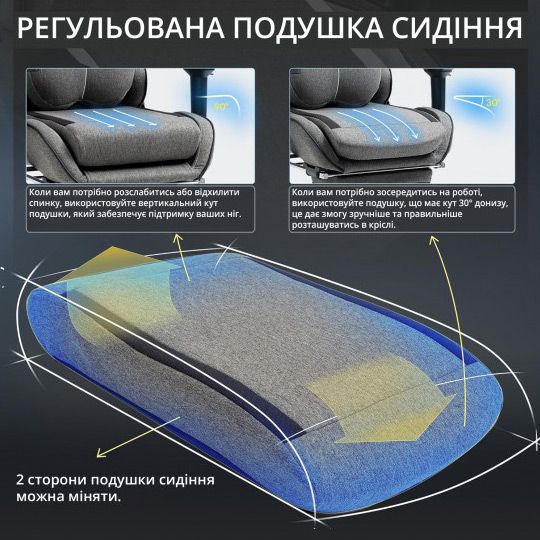 Геймерське крісло GT Racer X-2308 Fabric Gray/Black