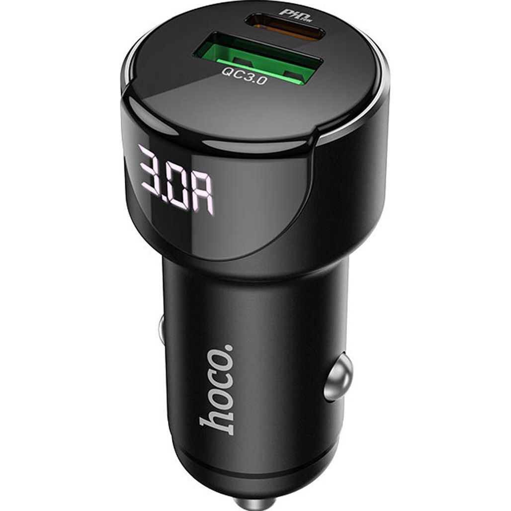 

Автомобільний зарядний пристрій Hoco Z42 Light Road PD20W + QC3.0 Black