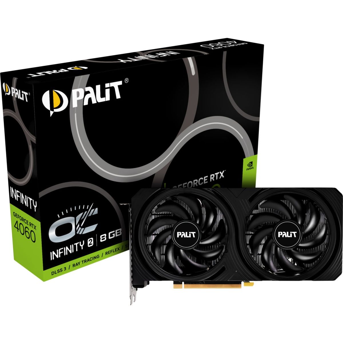 

Відеокарта Palit GeForce RTX 4060 Infinity 2 OC 8GB (NE64060S19P1-1070L)