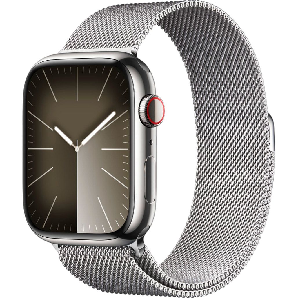 

Смарт-часы Apple Watch Series 9 GPS + Cellular 45mm Silver Stainless Steel with Silver Milanese Loop (MRMQ3)
