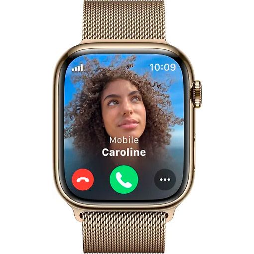 Смарт-годинник Apple Watch Series 9 GPS + Cellular 45mm Gold Stainless Steel with Gold Milanese Loop (MRMU3)