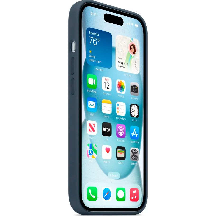 Чохол Silicone Case with MagSafe для Apple iPhone 15 Storm Blue ААА