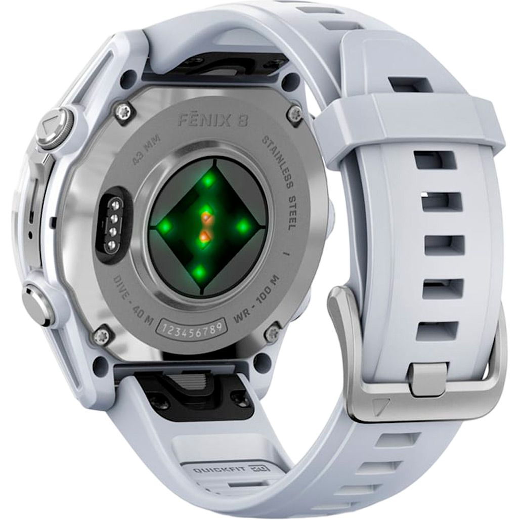 Смарт-годинник Garmin Fenix 8 AMOLED 43mm Silver with Whitestone Silicone Band (010-02903-00) 