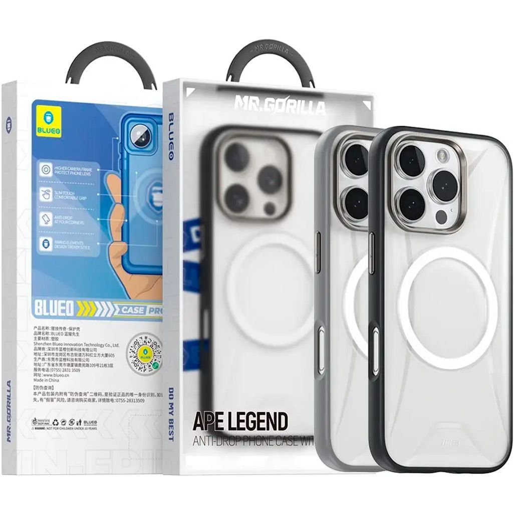Чохол Blueo Ape Legend Anti-Drop Case with MagSafe для Apple iPhone 16 Pro Grey
