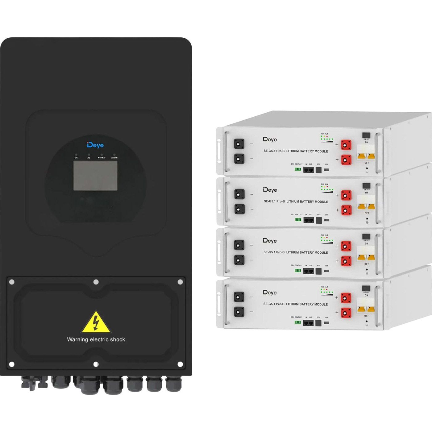 

Система хранения энергии Deye SUN-5K-SG03 Black 5kW + 4 АКБ SE-G5.1 Pro-B 20.4Wh (51.2V/100Ah/5120Wh)