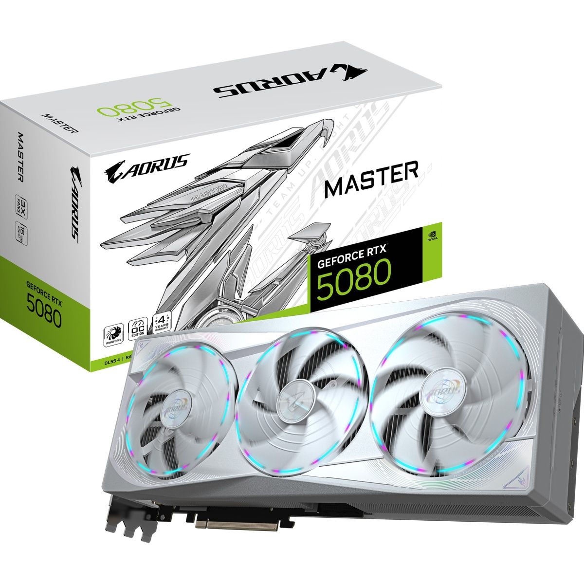 

Видеокарта AORUS GeForce RTX 5080 MASTER ICE 16GB (GV-N5080AORUSM ICE-16GD) EU