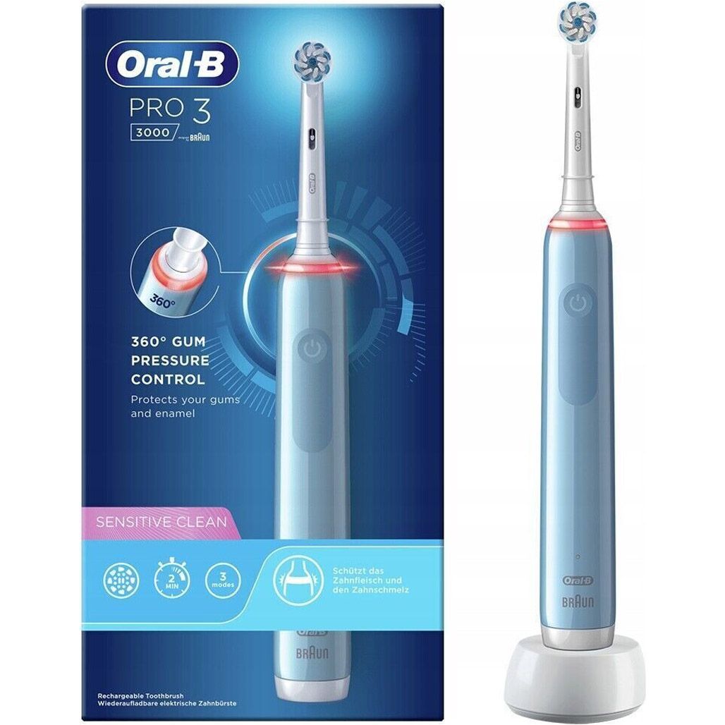 

Електрична зубна щітка Oral-B Pro 3 3000 Sensitive Blue (D505.513.3)
