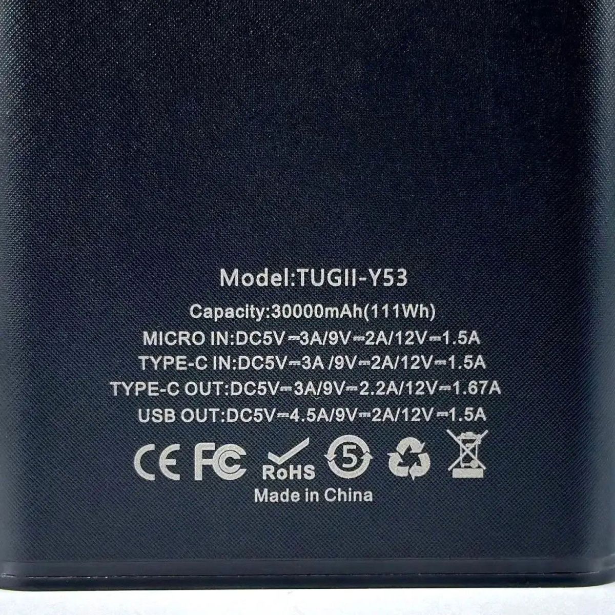 Зовнішній акумулятор WUW-TUGII Y53 30000mAh 22.5W Black