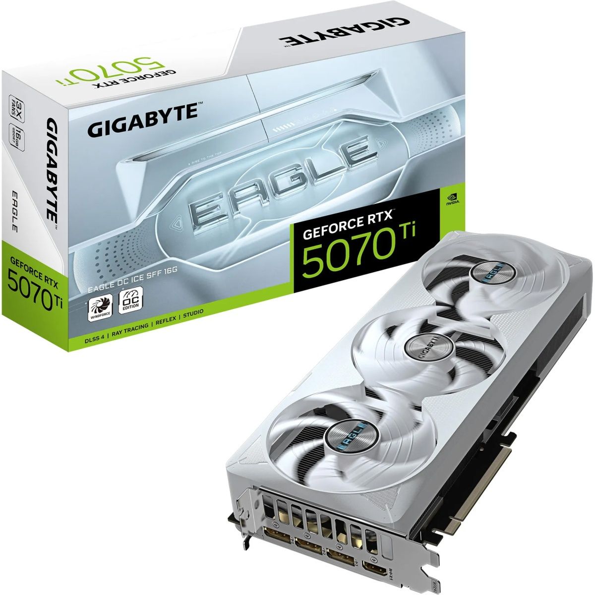 

Відеокарта Gigabyte GeForce RTX 5070 Ti EAGLE ICE SFF OC 16G (GV-N507TEAGLEOC ICE-16GD) UA