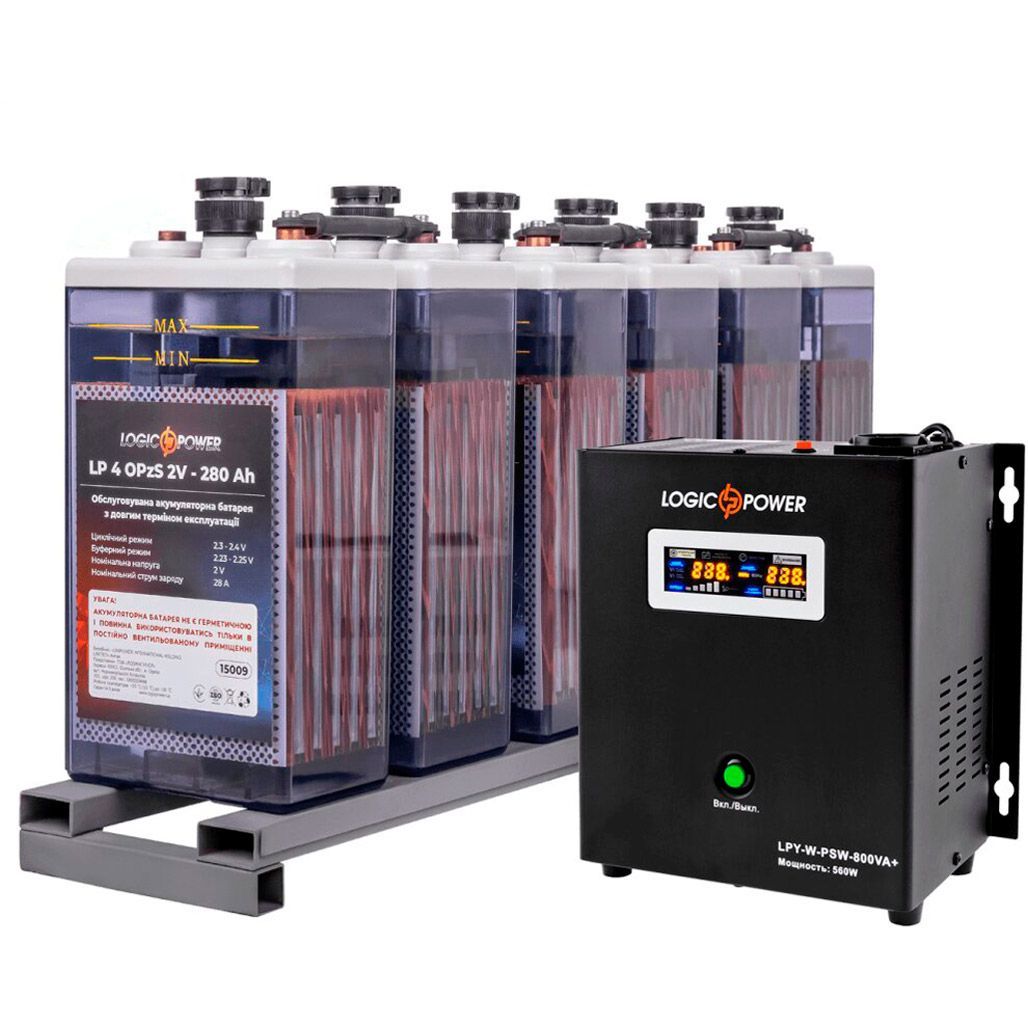 

Джерело безперебійного живлення (ДБЖ) LogicPower UPS 800VA + 6шт. х АКБ LP 4 OPzS 2V 280Ah (19668)