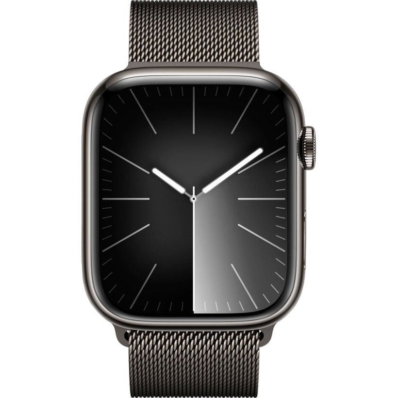 Смарт-годинник Apple Watch Series 9 45mm GPS + LTE Graphite Stainless Steel with Graphite Milanese Loop (MRMX3)