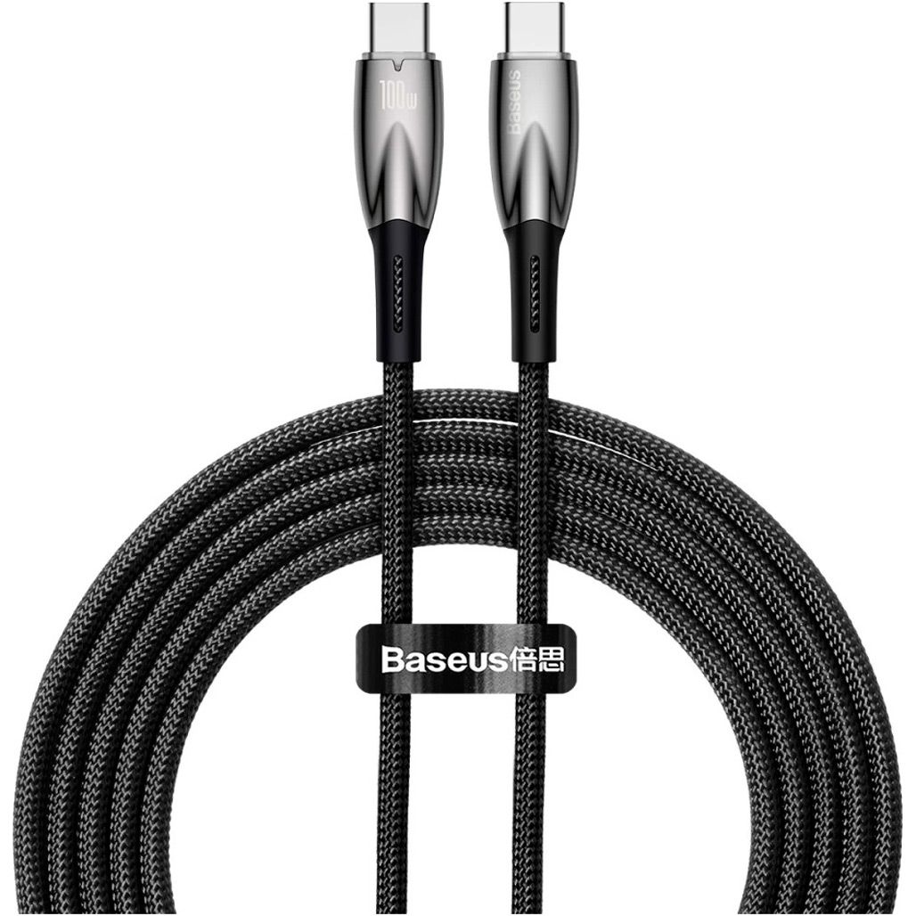 

Кабель Baseus Glimmer Series USB-C to USB-C 100W 2m Black (CADH000801)