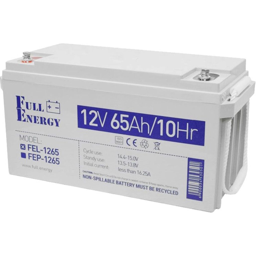 

Акумулятор Full Energy GEL 12V (12V/65Ah/780Wh) (FEL-1265)