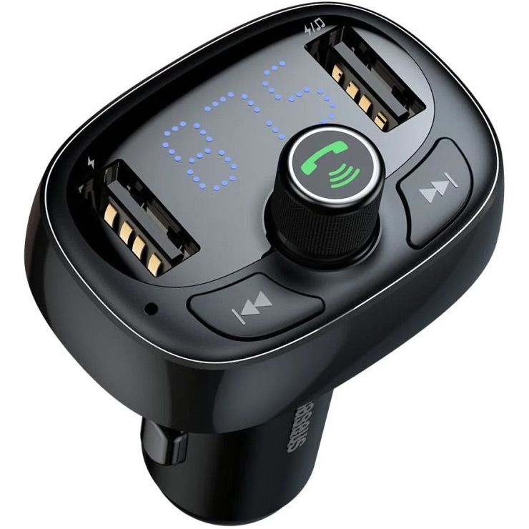 FM-трансмітер Baseus FM Launcher S-09 2.4A 2хUSB-A Black (CCMT000301)