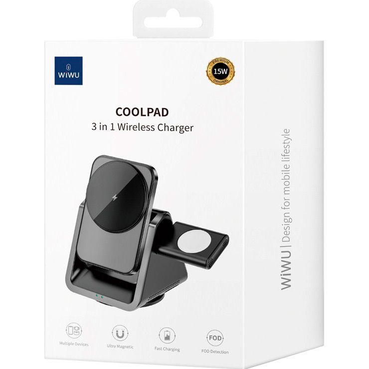 Бездротовий зарядний пристрій WiWU Wi-W018 3в1 Coolpad MagSafe
