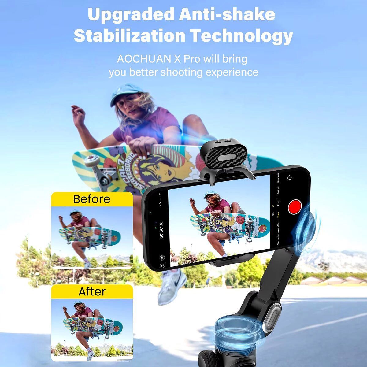 Стабілізатор відеозйомки AOCHUAN Smart X Pro AI Black (AOCHUAN-SMARTXPROAI-B)
