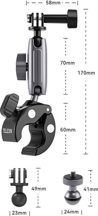 Зажим Telesin Aluminum Alloy Universal Handlebar Mount (GP-HBM-001) [83956] 