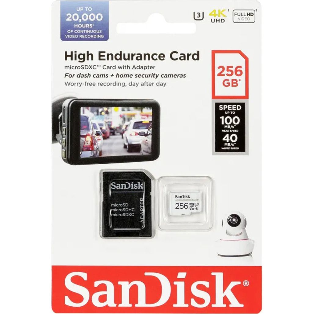 

Карта пам'яті SanDisk microSDXC 256GB UHS-I High Endurance U3 V30 R-100MB/s + SD Adapter (SDSQQNR-256G-GN6IA)