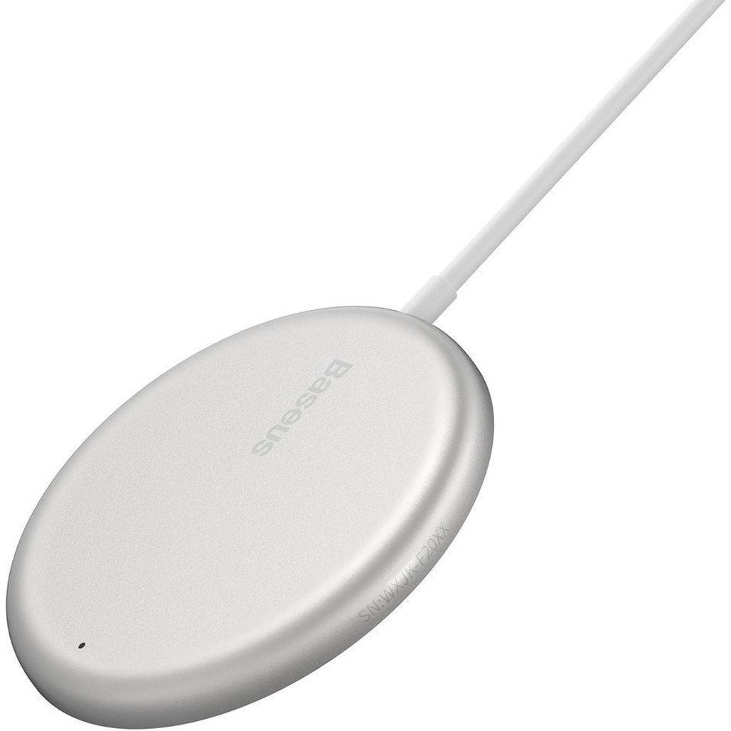 Бездротовий зарядний пристрій Baseus Simple Mini Magnetic Wireless Charger White (WXJK-F02)