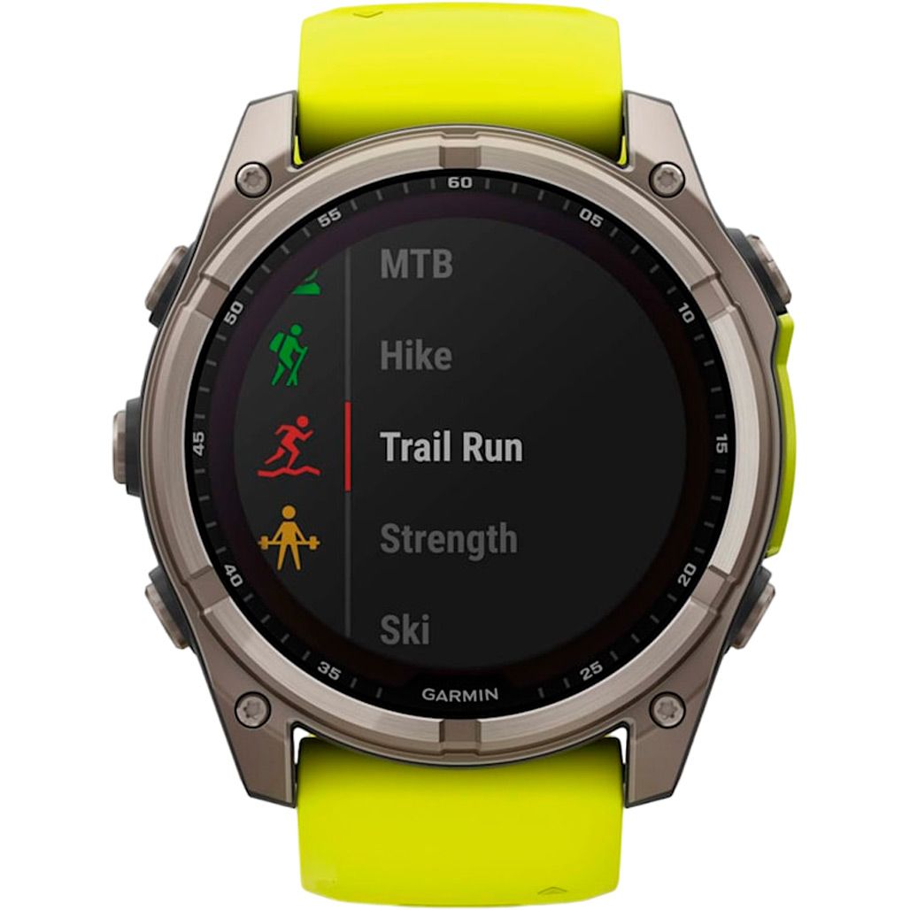 Смарт-годинник Garmin Fenix 8 Solar Sapphire 51mm Titanium with Amp Yellow/Graphite Silicone Band (010-02907-20)