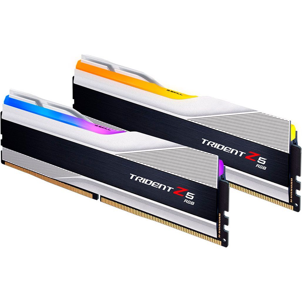 

Модуль пам'яті DDR5 G.Skill Trident Z5 RGB 2x16GB 7600MHz Metallic Silver (F5-7600J3646G16GX2-TZ5RS)