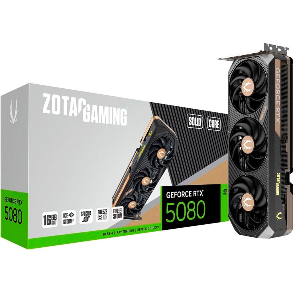

Відеокарта Zotac Gaming GeForce RTX 5080 Solid Core (ZT-B50800D2-10P) UA