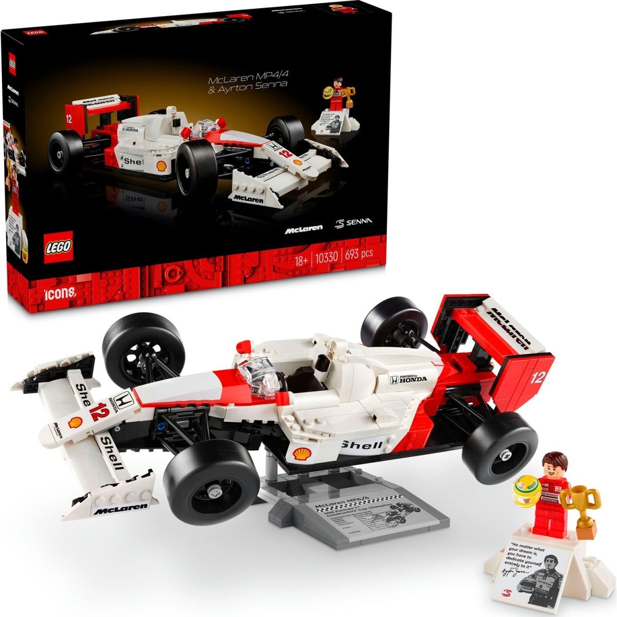 Конструктор LEGO Icons McLaren MP4/4 и Айртон Сенна (10330)