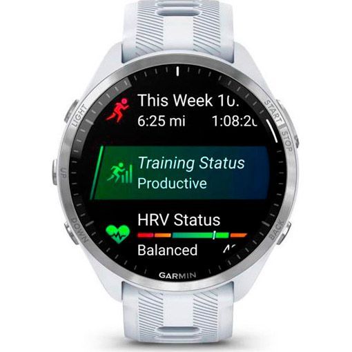 Смарт-годинник Garmin Forerunner 965 Titanium Bezel with Whitestone Case and Whitestone/Powder Gray Silicone Band (010-02809-01/11)
