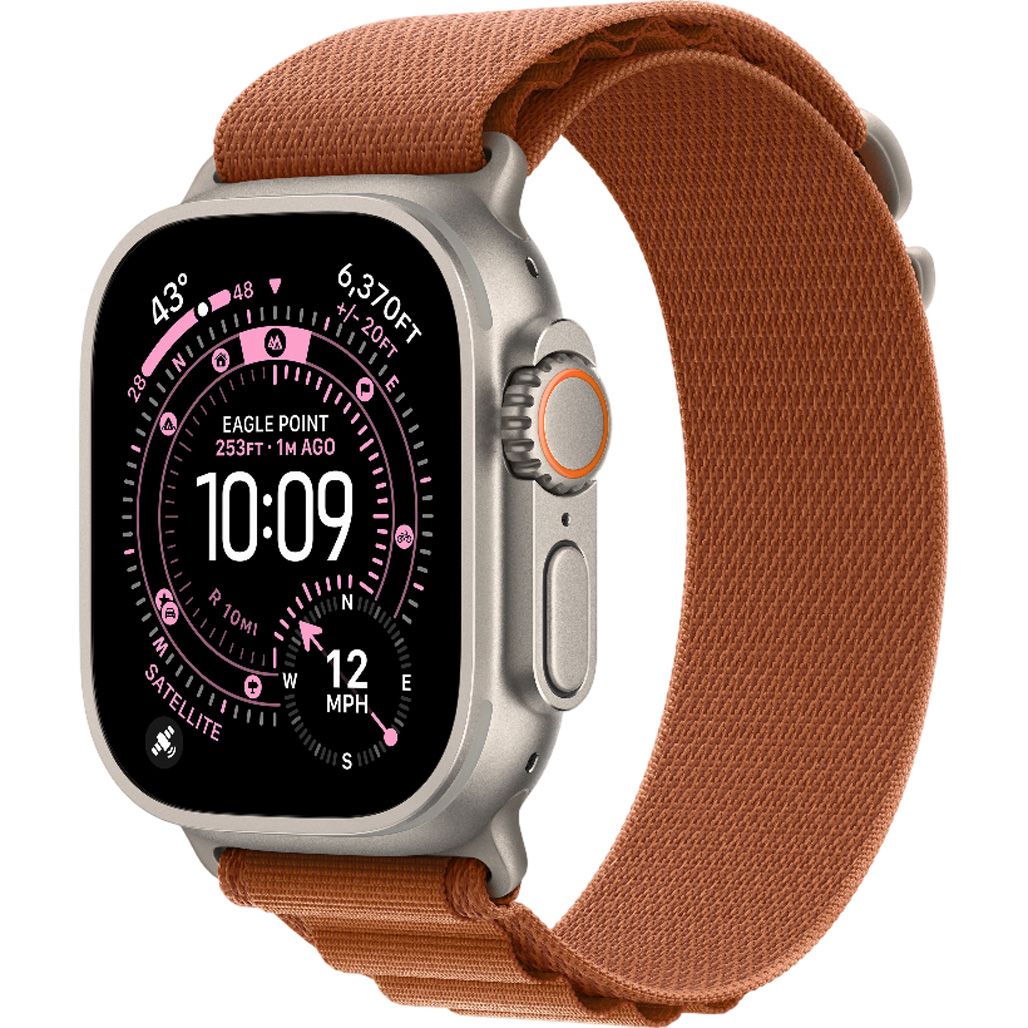 

Смарт-годинник Apple Watch Ultra 3 49mm Natural Titanium Case with Terra Cotta Alpine Loop Large (MF1V4+MFTD4)