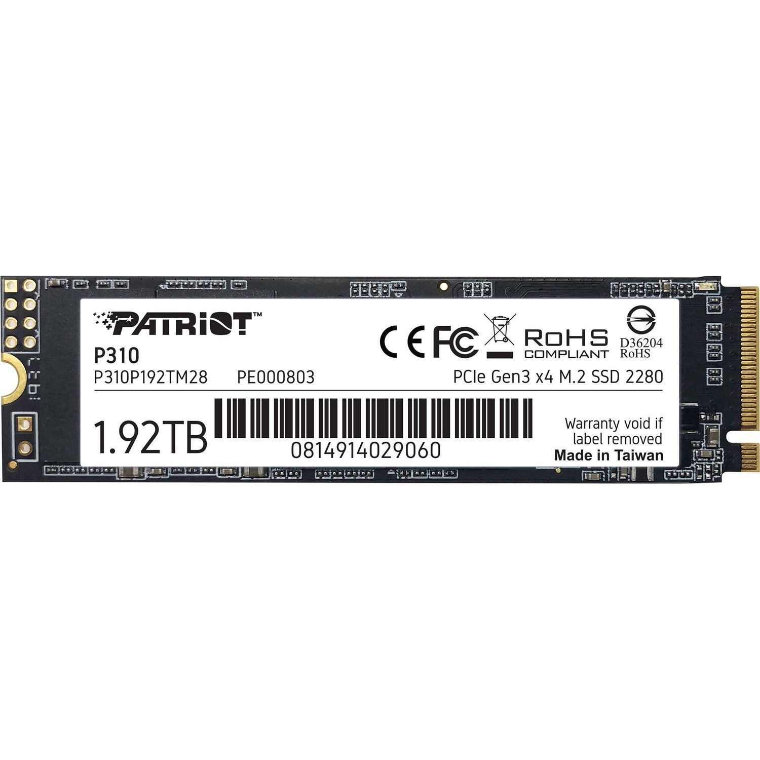 

SSD накопитель Patriot P310 1.92TB (P310P192TM28)