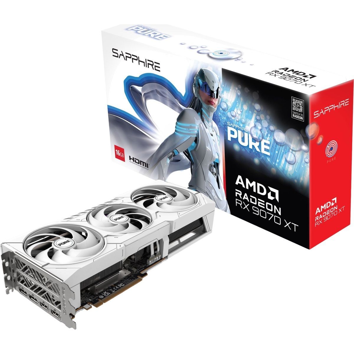 

Видеокарта Sapphire PURE Radeon RX 9070 XT 16GB (11348-02-20G) EU