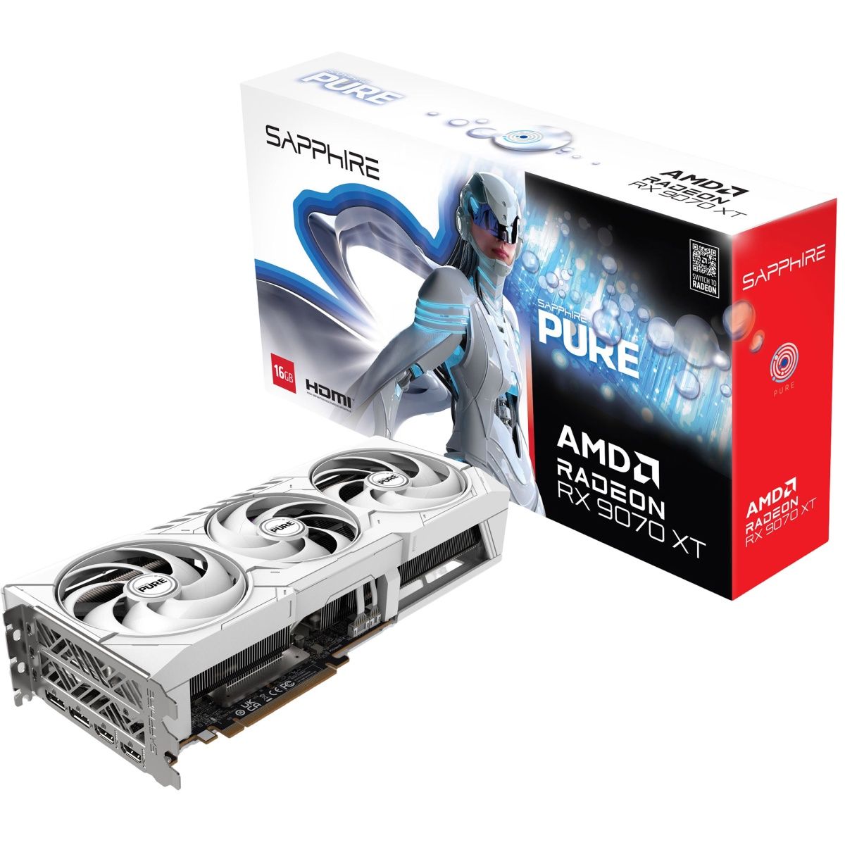 

Видеокарта Sapphire Radeon RX 9070 XT PURE 16GB (11348-02-20G) UA