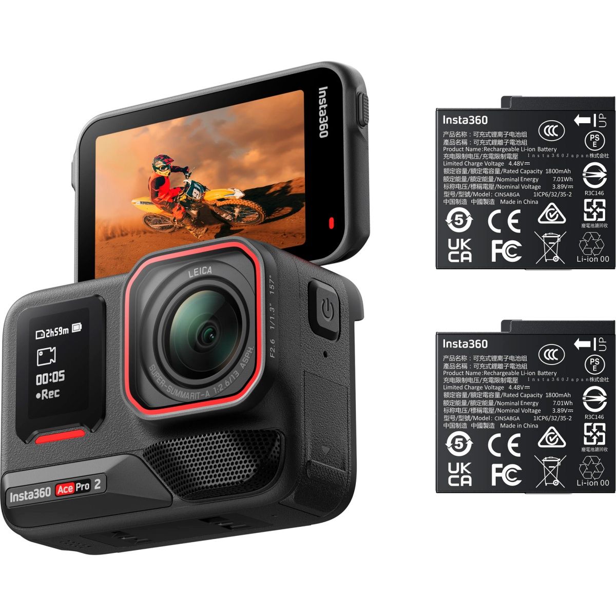 Екшн-камера Insta360 Ace Pro 2 Battery Bundle (CINSBBGA_ACEPRO208)