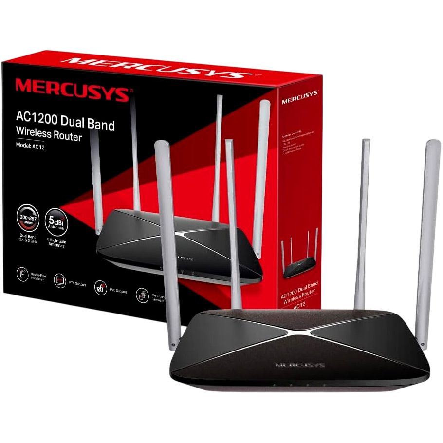 Бездротовий маршрутизатор (роутер) Mercusys AC12 V2