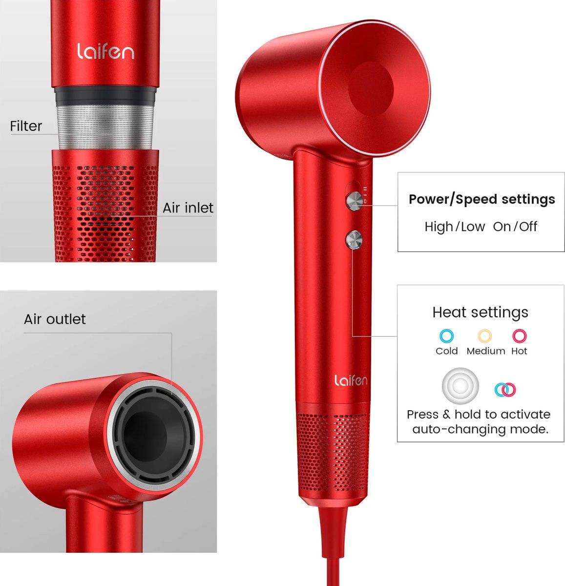 Фен Laifen Swift Special Ruby Red [83610] 