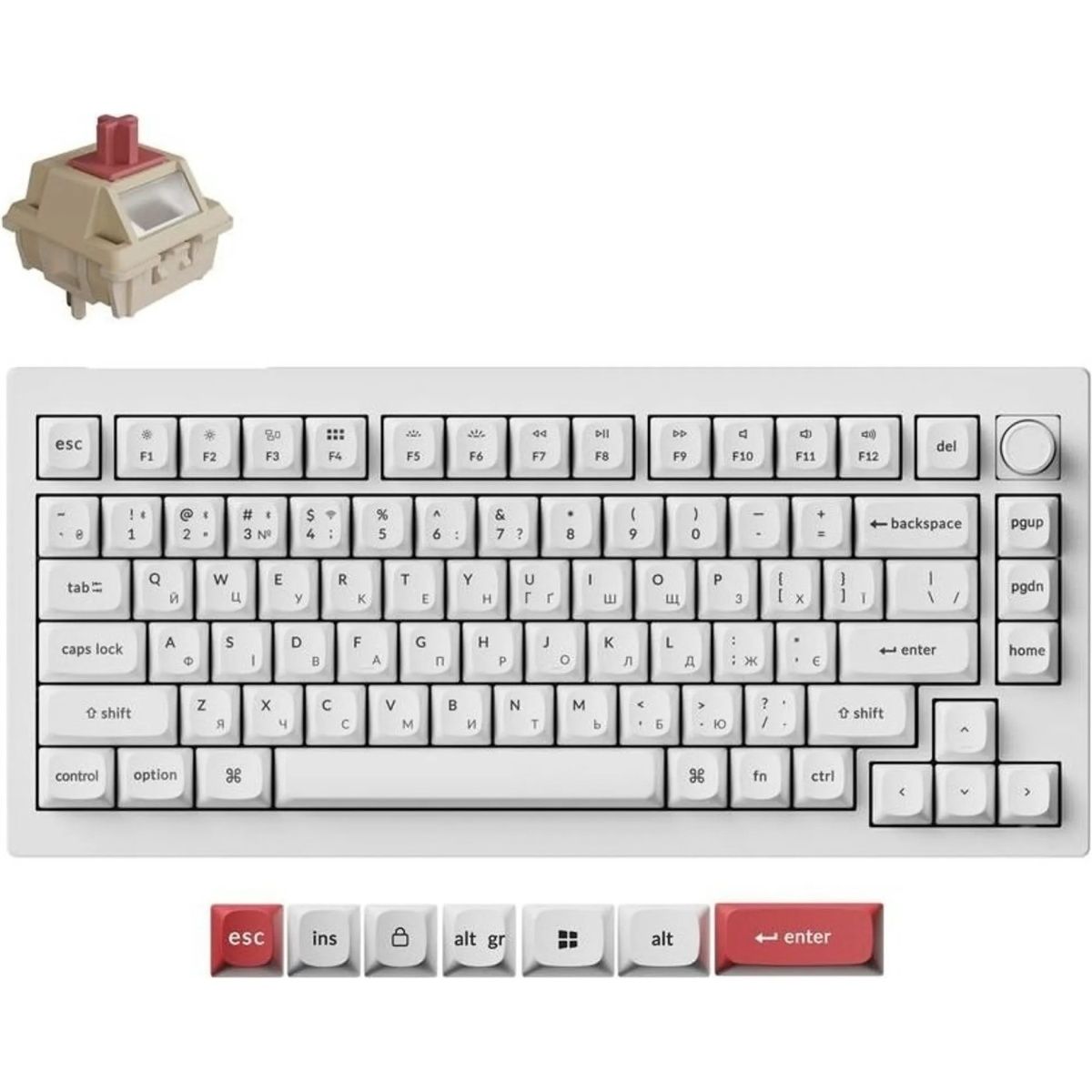 Клавиатура Keychron V1 Ultra Keychron Red Switch UA White (V1U-F1-UA)