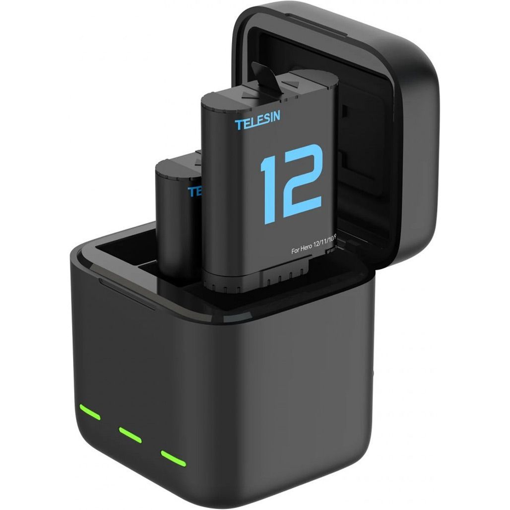 

Зарядное устройство Telesin S0-BCG-04-TGP + 2 х АКБ для GoPro 12/11/10/9