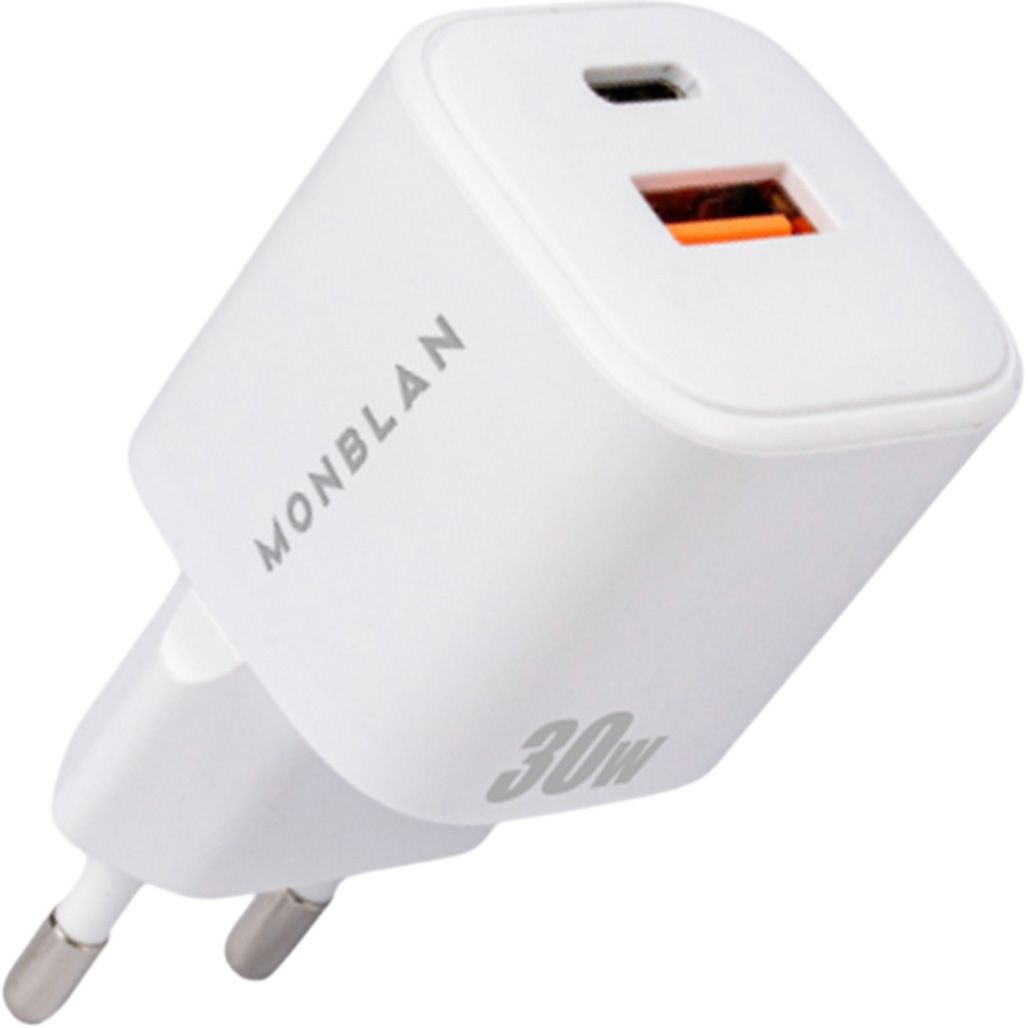 

Сетевое зарядное устройство Monblan Nano Series 30W USB-A + USB-C White