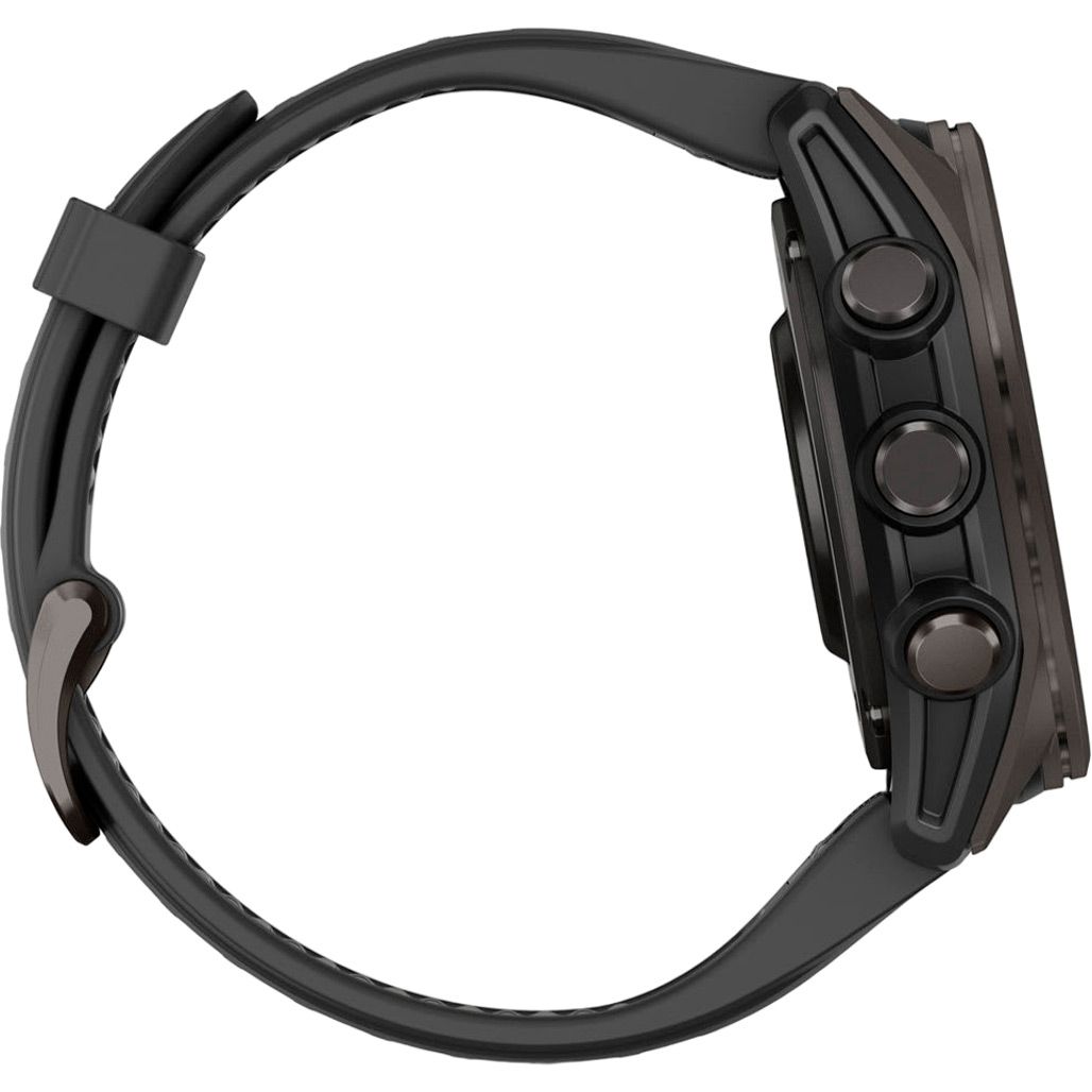 Смарт-годинник Garmin Fenix 8 AMOLED Sapphire 43mm Carbon Gray DLC Titanium with Black/Pebble Gray Silicone Band (010-02903-21)
