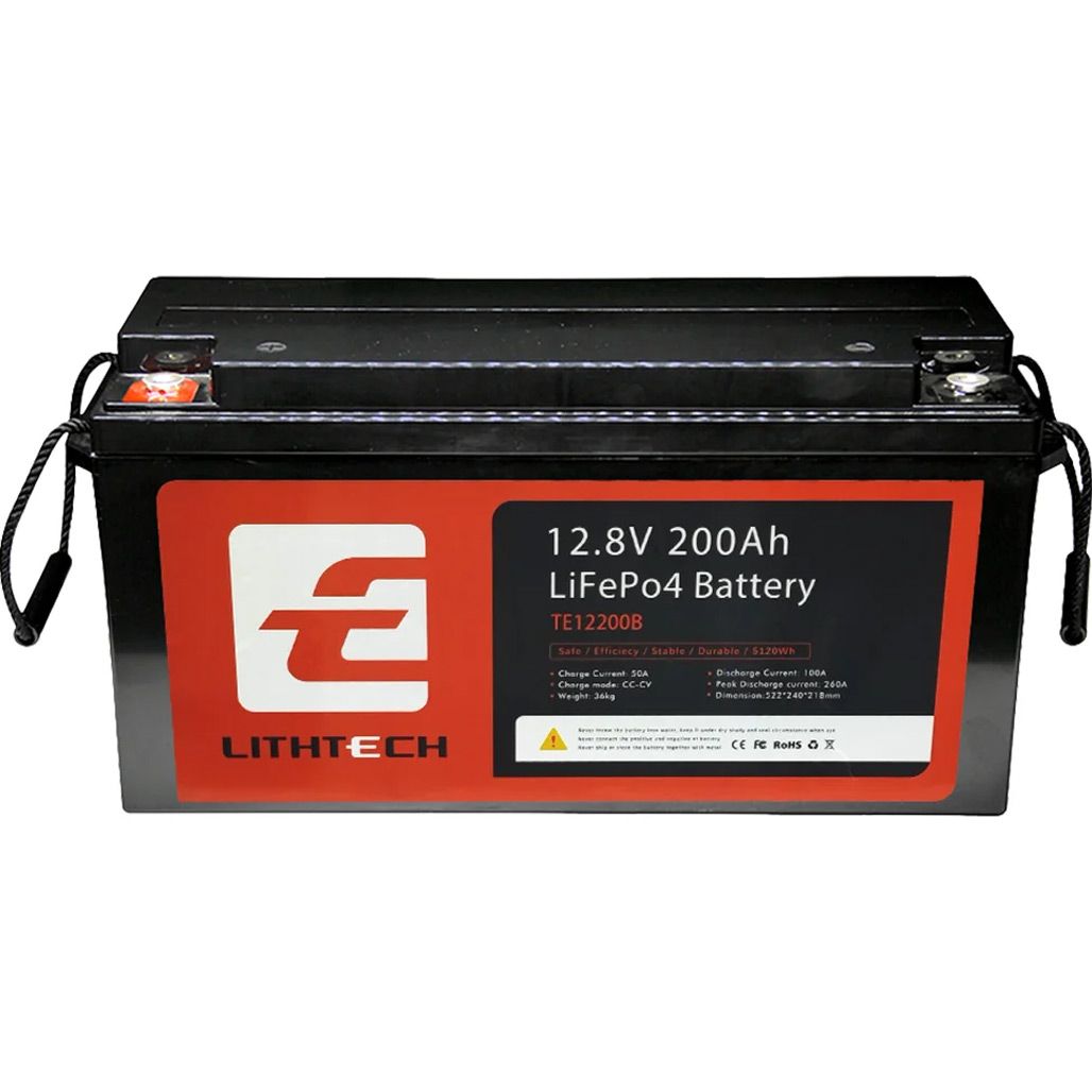 

Аккумулятор Lithtech LiFePO4 12V (12.8V/200Ah/2560Wh) (TE12200B)