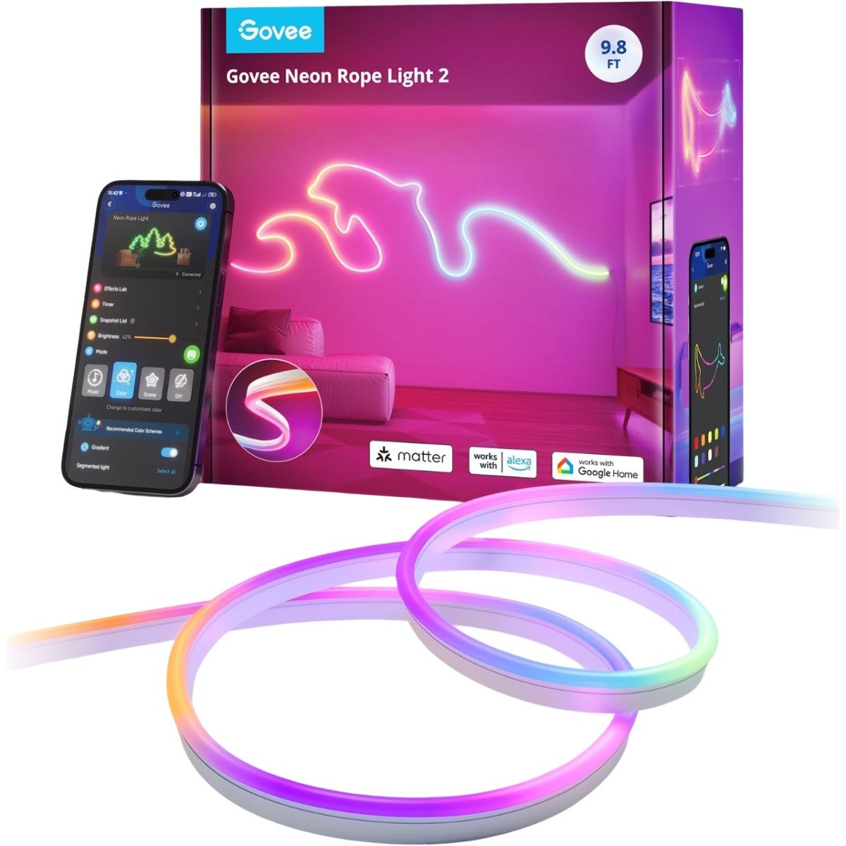 

Світлодіодна стрічка Govee H61D3 Neon Rope Light 2 White RGBIC 3м (H61D3301)
