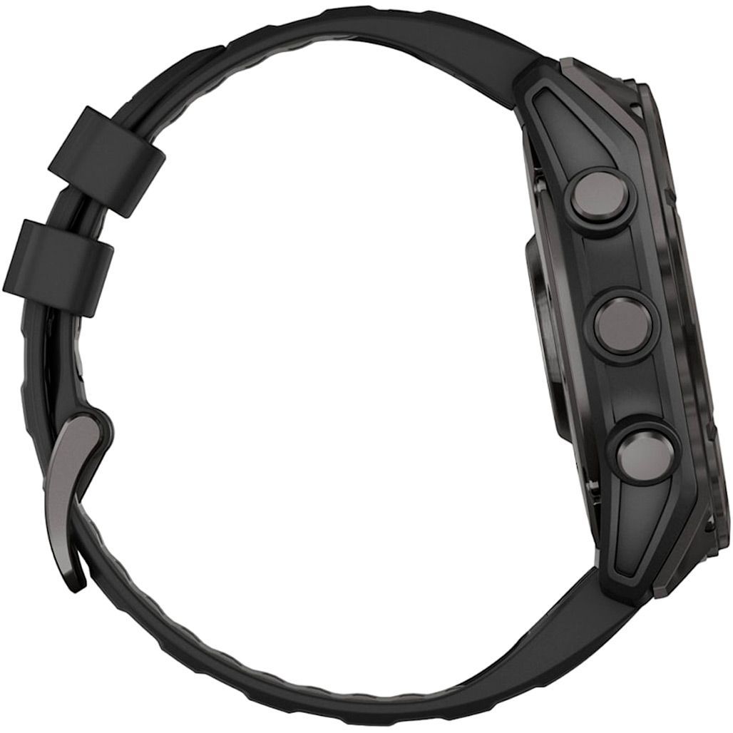 Смарт-годинник Garmin Fenix 8 AMOLED Sapphire 51mm Carbon Gray DLC Titanium with Black/Pebble Gray Silicone Band (010-02905-20)