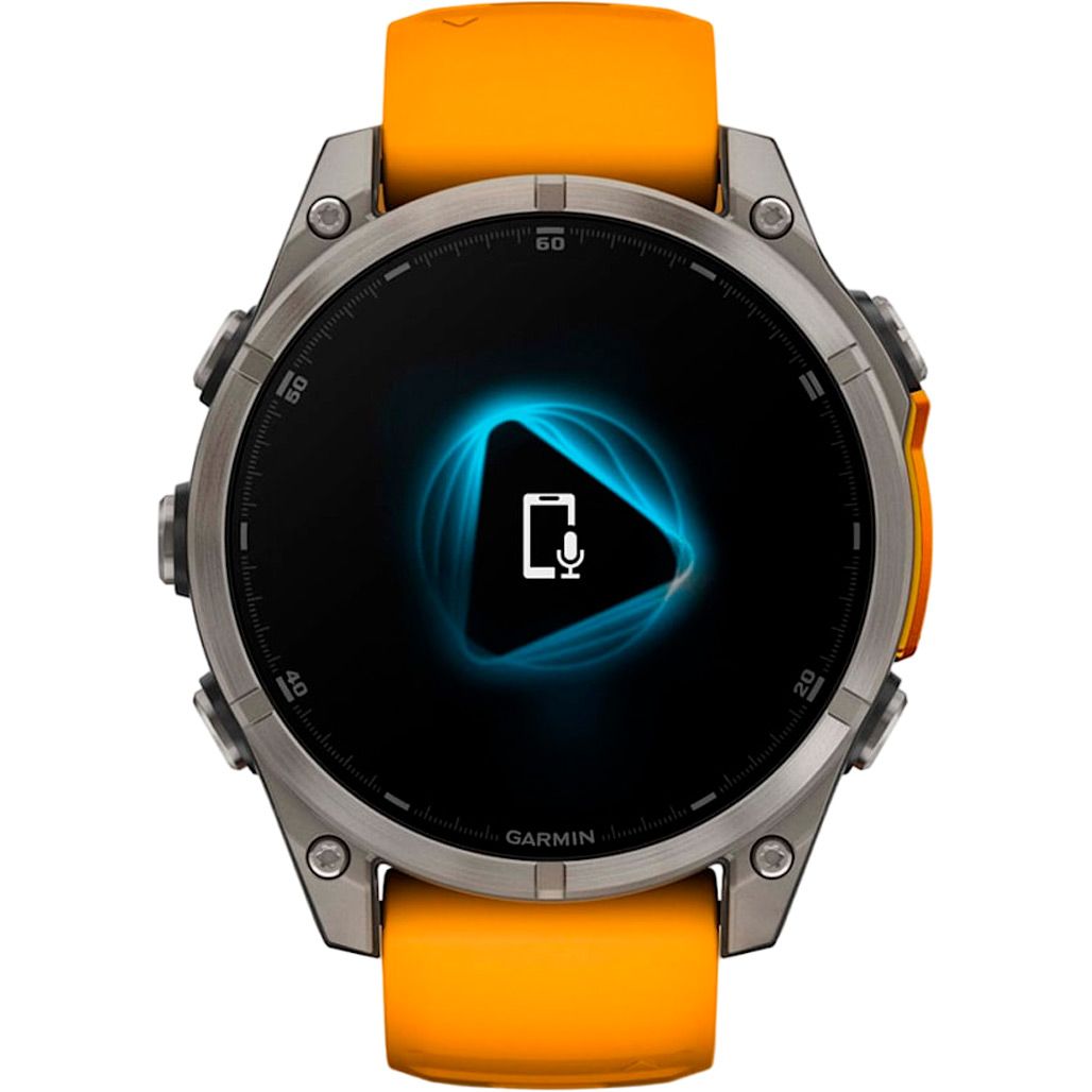 Смарт-годинник Garmin Fenix 8 AMOLED Sapphire 47mm Titanium with Spark Orange/Graphite Silicone Band (010-02904-10)